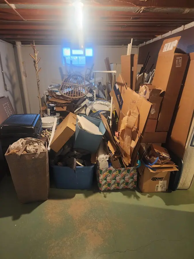 Roll-off dumpster container at job site for 15 Yard Dumpster Rental in Collingswood